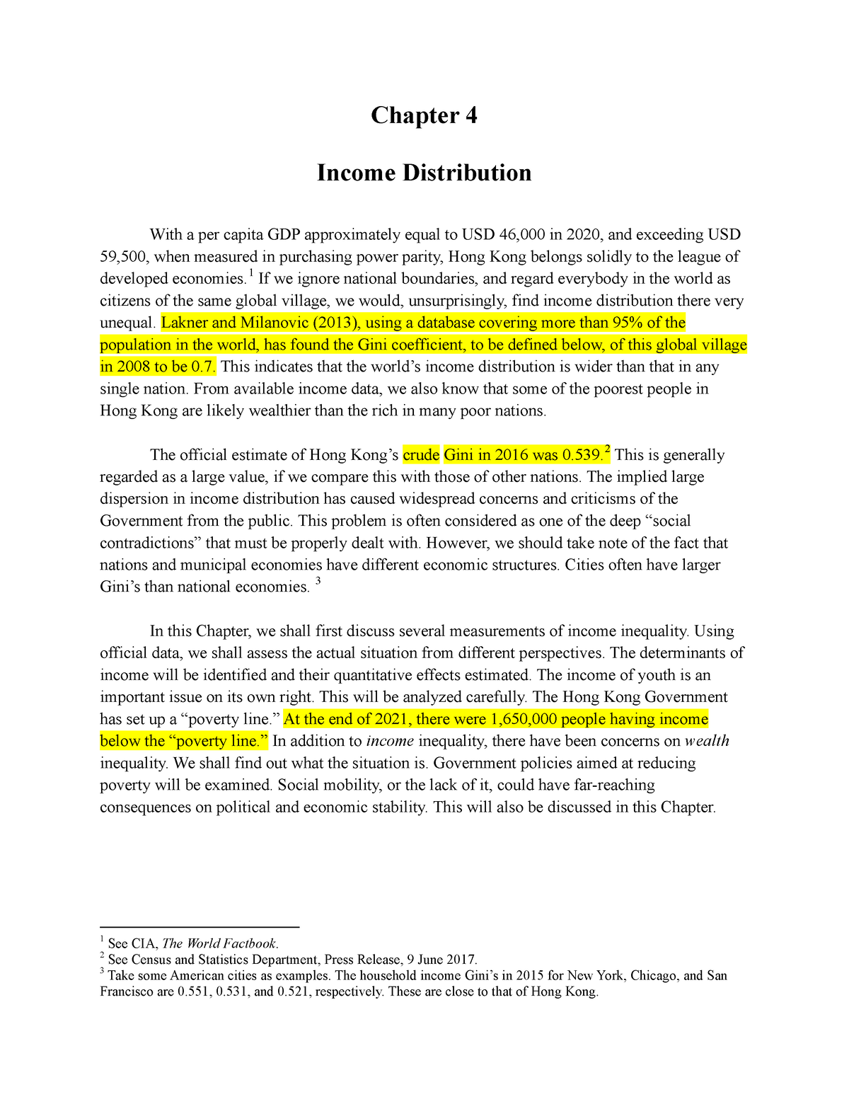 ECON4474 Lecture Chapter 4 - Chapter 4 Income Distribution With A Per ...