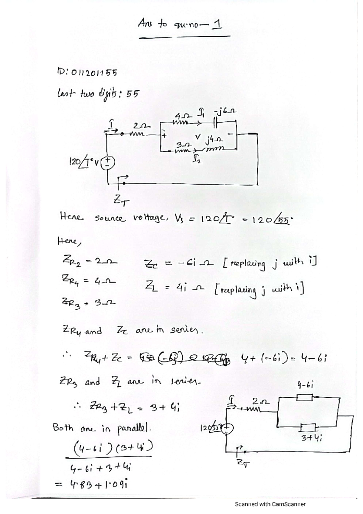 EC Class test problem answer Electrical circuit 2 Studocu