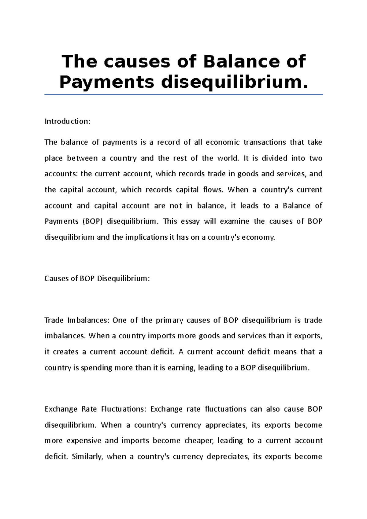 What Do You Understand By Disequilibrium In The Balance Of Payments