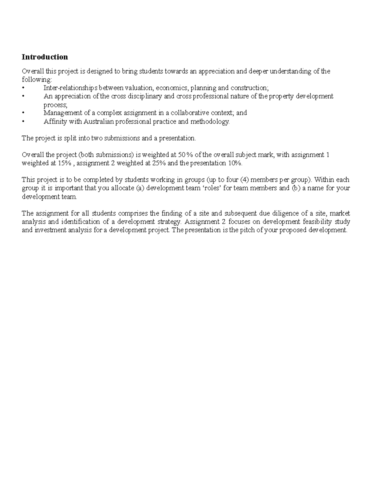 Project Brief Assignment - Introduction Overall this project is ...