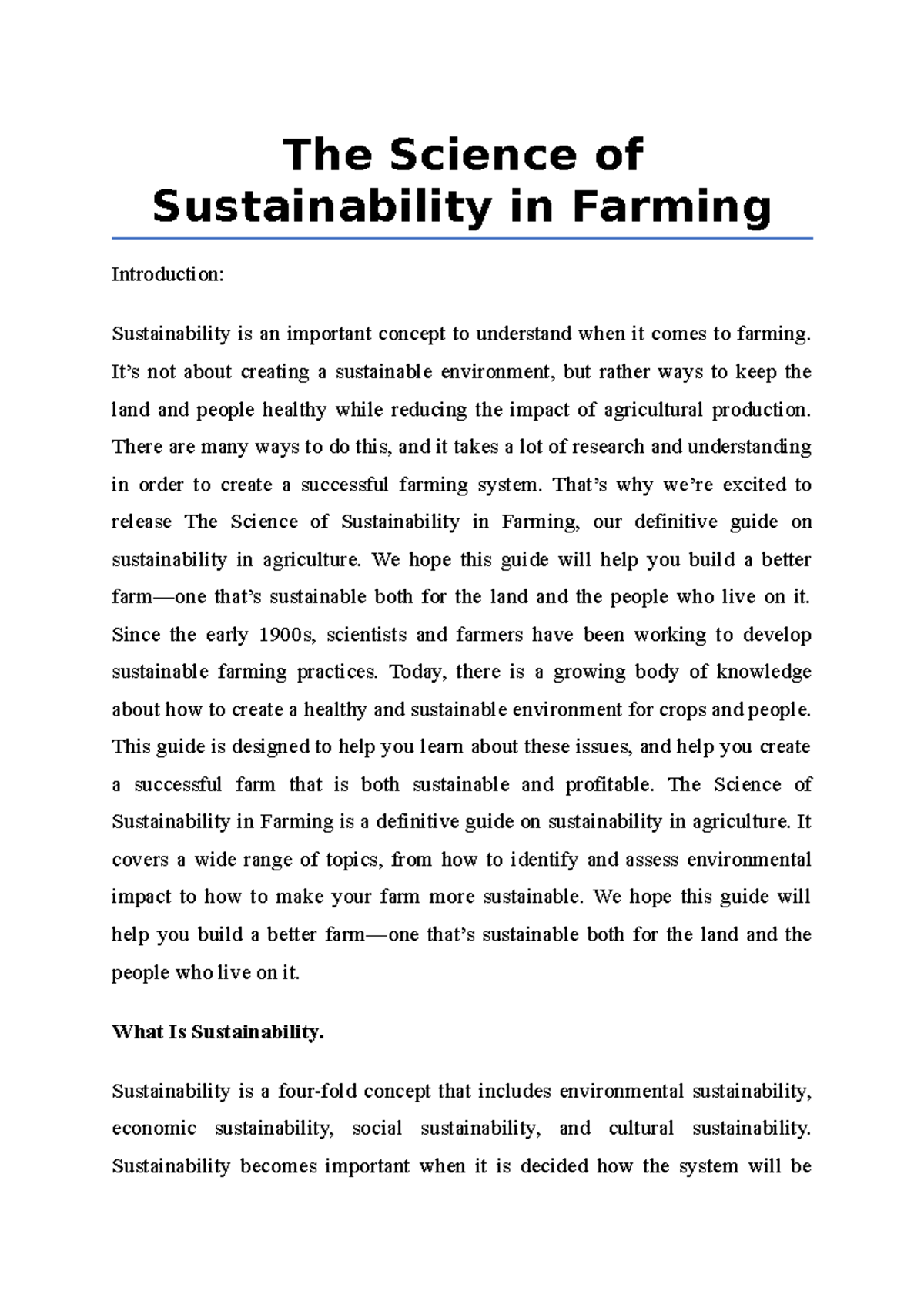 The Science Of Sustainability In Farming - The Science Of ...