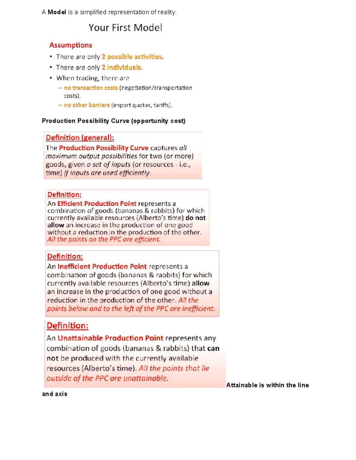 1.Comparative Advantage & The Basis Of Trade - A Model Is A Simplified ...