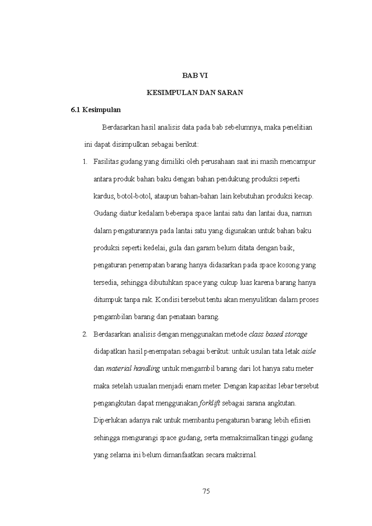 BAB VI - metode class-based storage merupakan pendekatan pengaturan ...