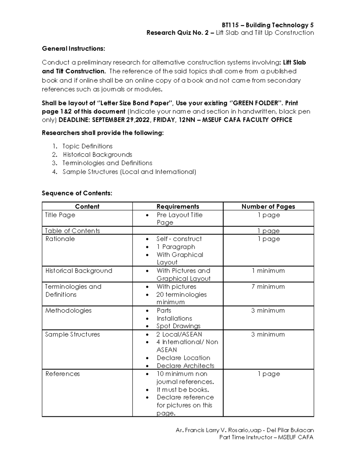 BT115 RQ2 General Requirements - BT115 – Building Technology 5 Research ...