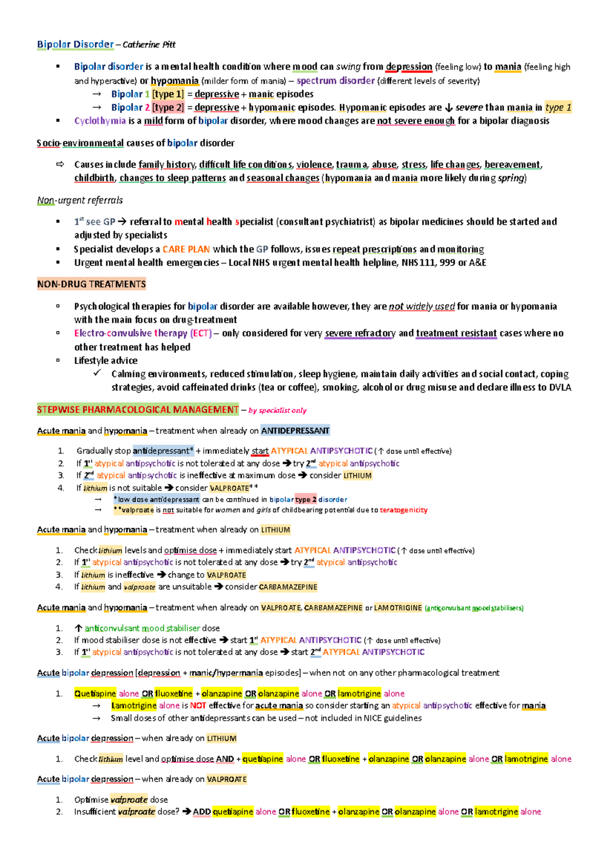 6. Bipolar Disorder - includes diagrams - Bipolar Disorder – Catherine ...