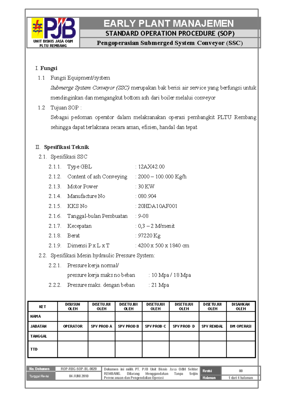 SOP turbin - tugas - UNIT BISNIS JASA O&M PLTU REMBANG STANDARD ...