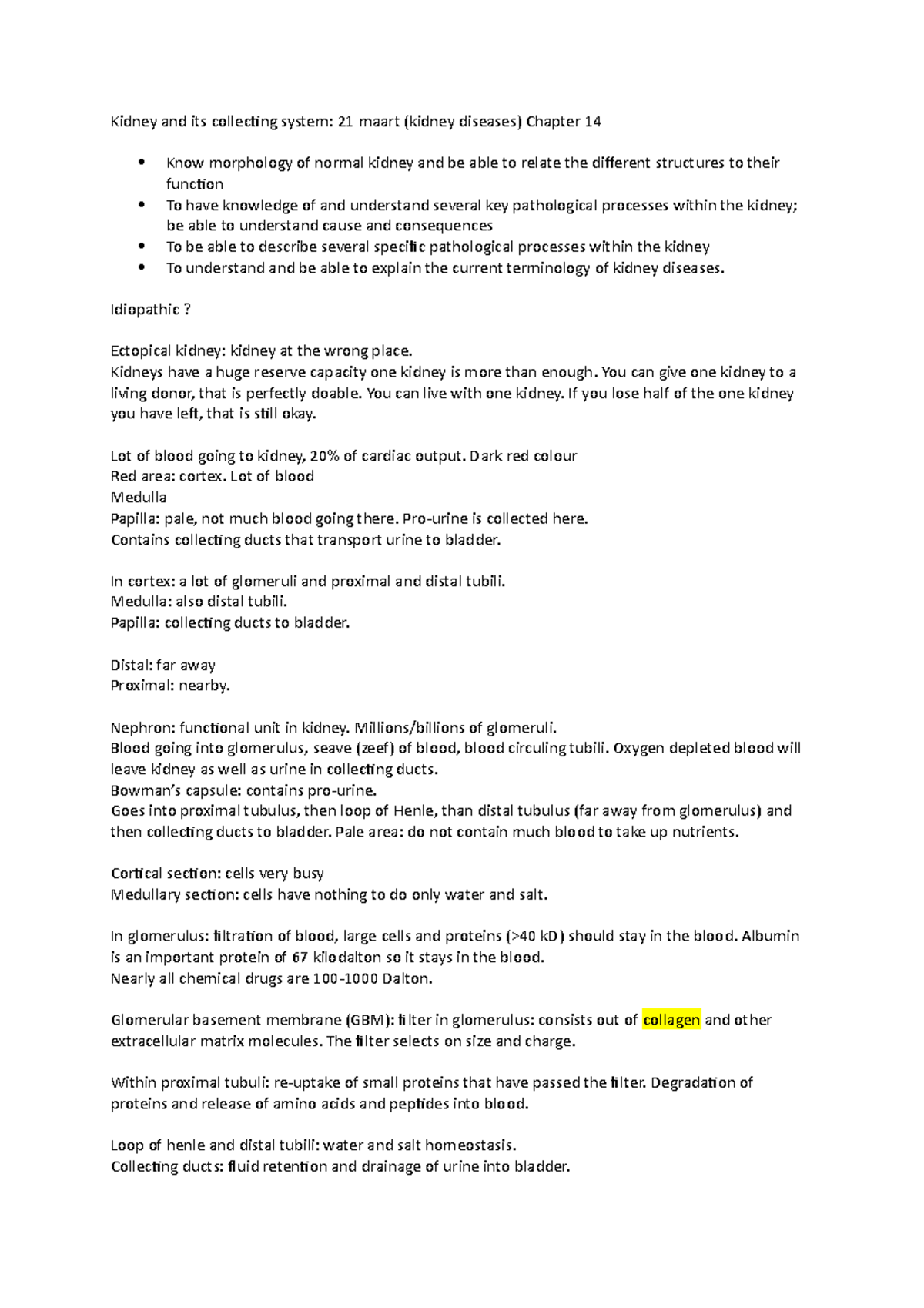 CH14 21 maart Kidney Diseases Kidney and its collecting system 21