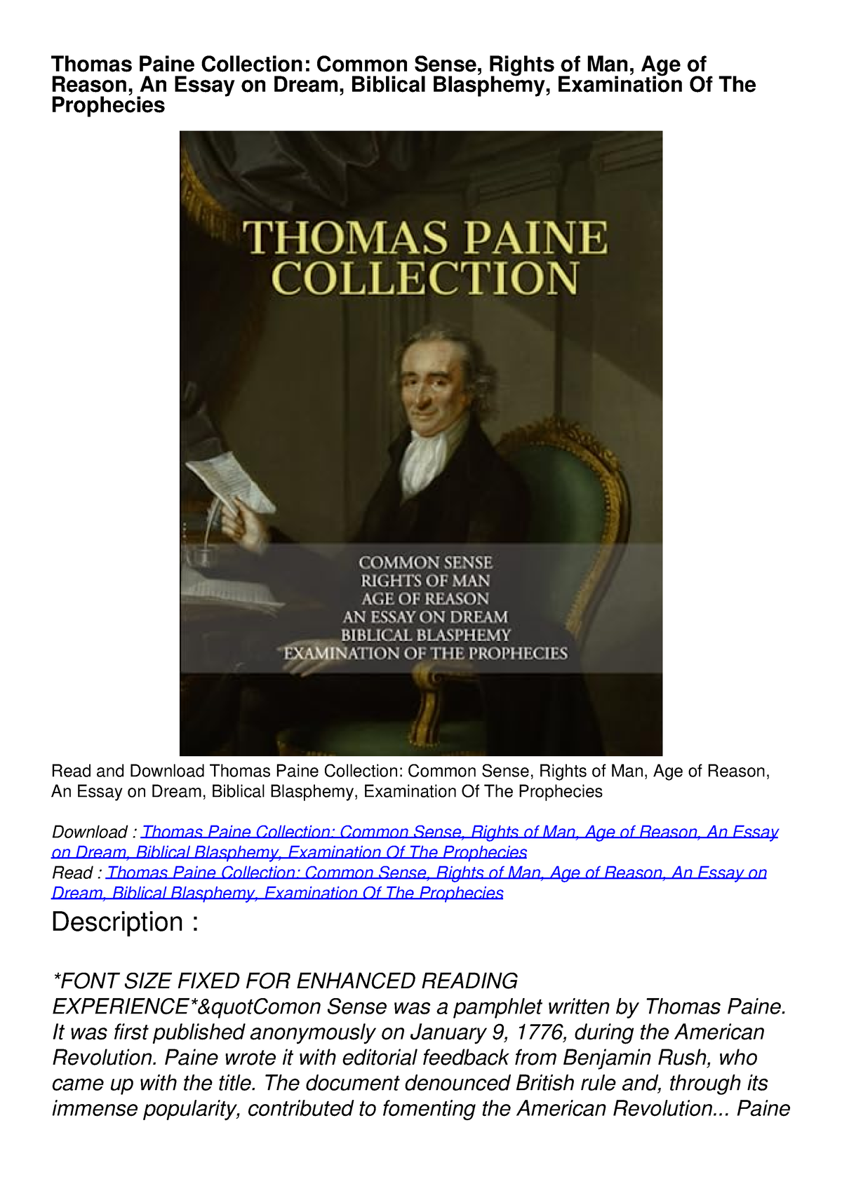 thomas paine essay