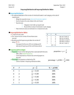 PSYC 1010 - Week 1-12 - Week One Notes What are Statistics? A set of ...