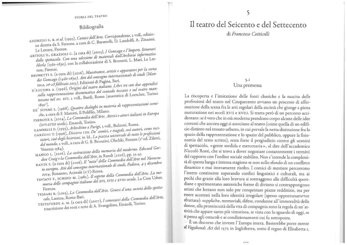 Storia Del Teatro E Dello Spettacolo Unimi 5- Il teatro del Seicento e del Settecento - Storia del teatro e dello