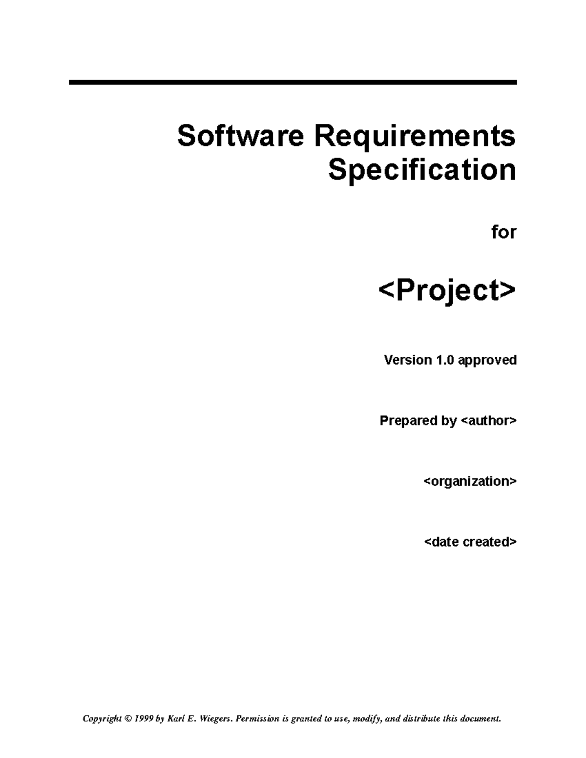 Software Requirements Specification Template ieee Standard Software 