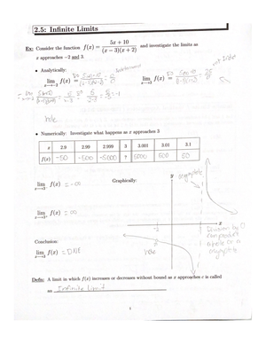 4.5 Limits at Infinity - these are notes I took during class. - MTH 191 ...