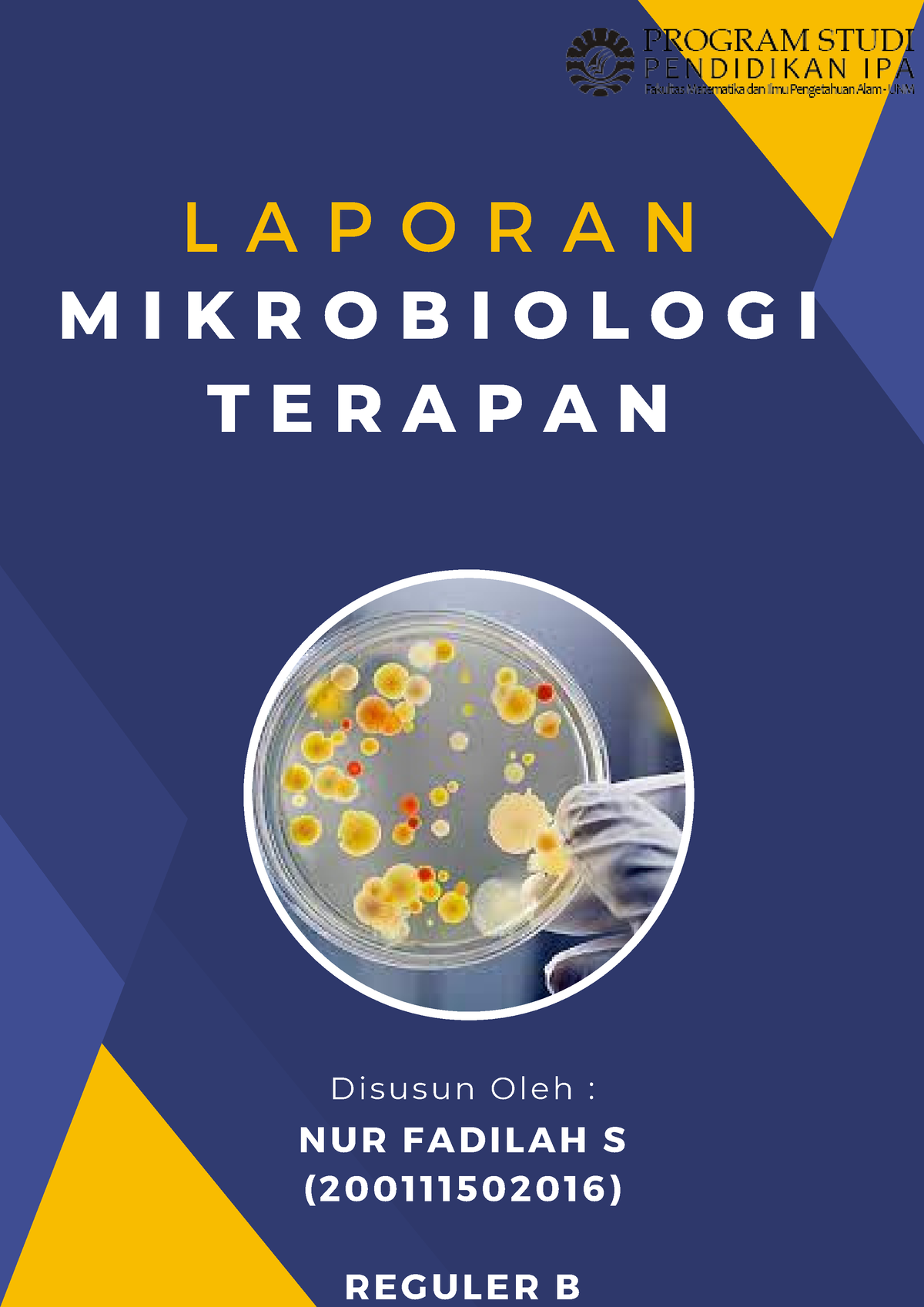 Laporan Mikrobiologi Terapan NUR Fadilah S - L A P O R A N M I K R O B ...