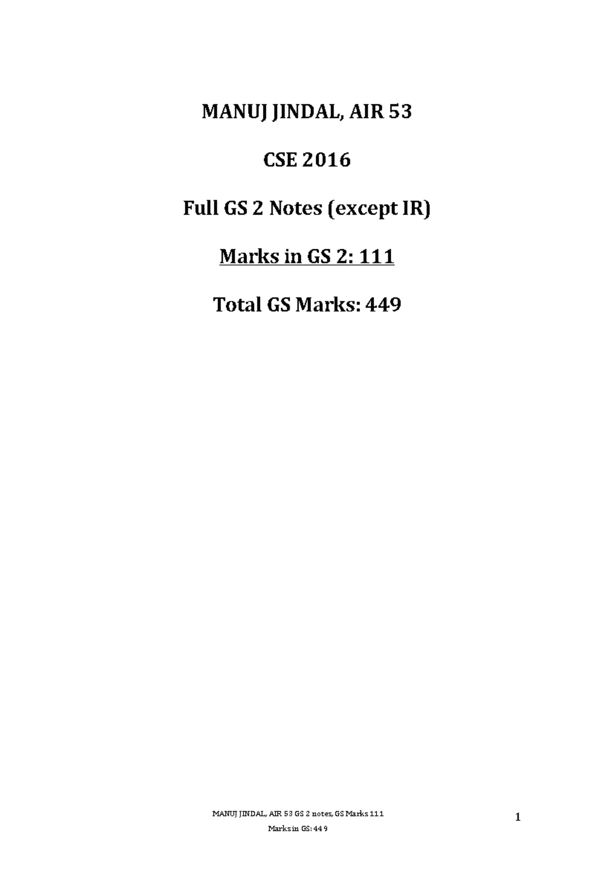 Manuj jindal gs 2 full notes minus ir - MANUJ JINDAL, AIR 53 GS 2 notes ...