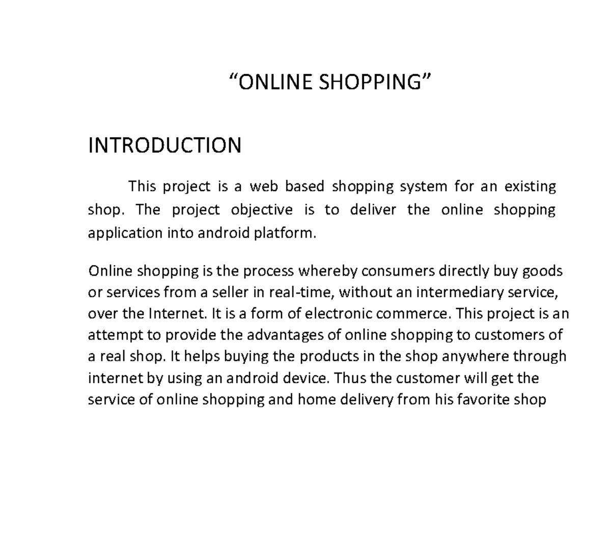 introduction for shopping essay