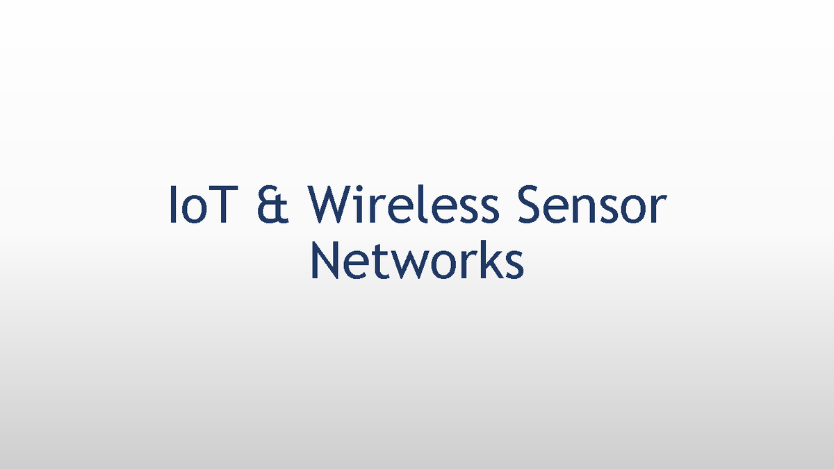 M1Io T Used IoT & Wireless Sensor Networks Course Learning