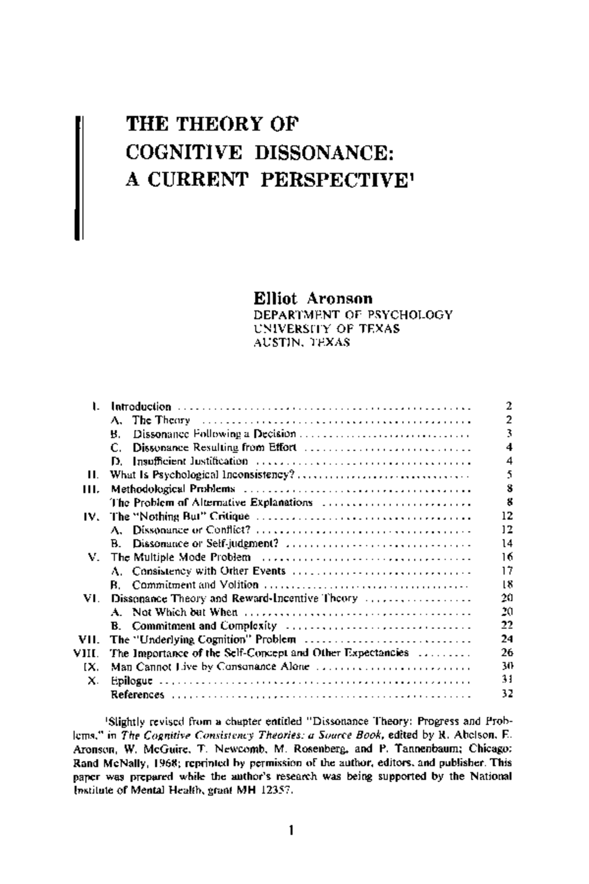 Aronson 1969 - THE THEORY OF COGNITIVE DISSONANCE: A CURRENT ...