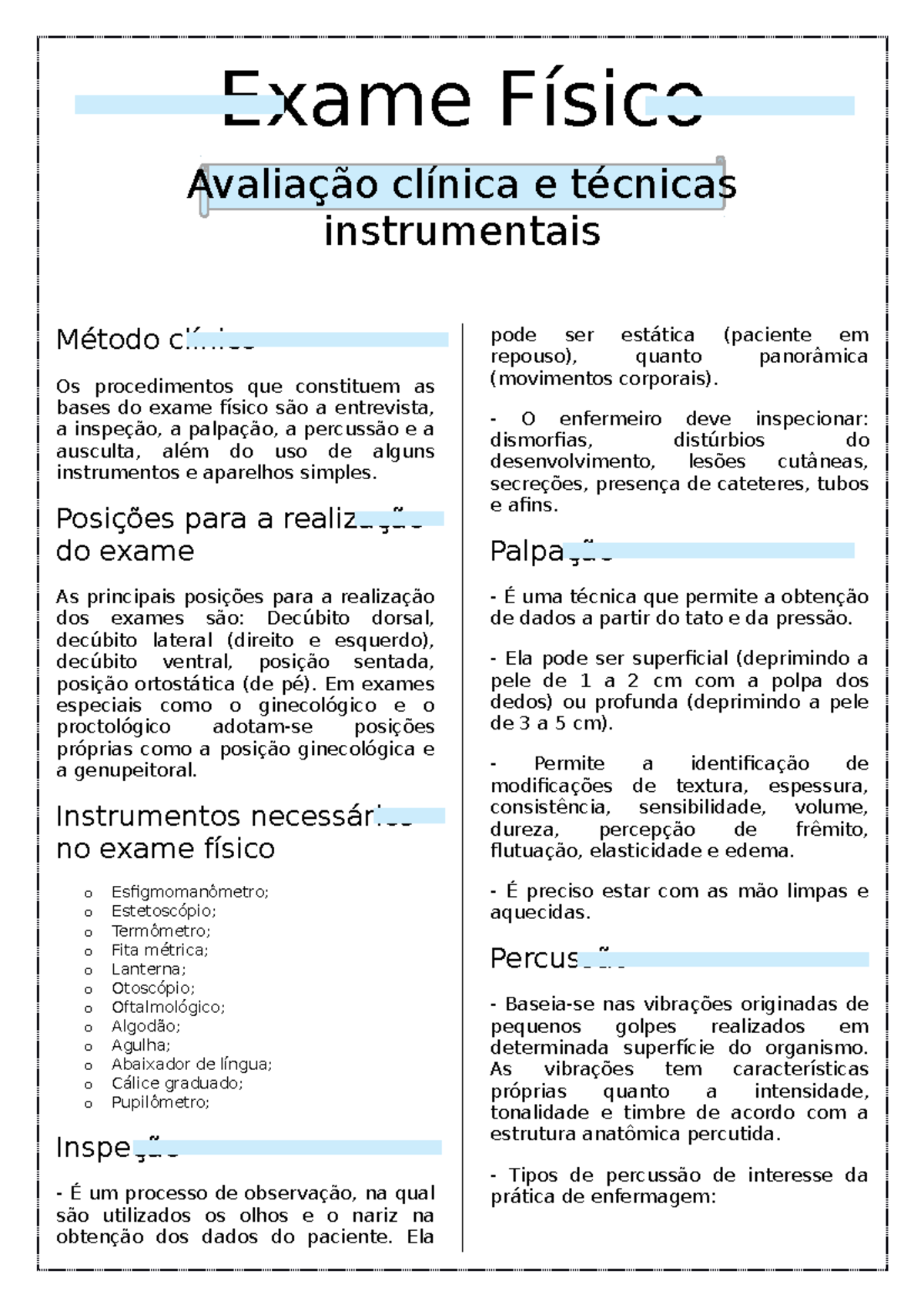 Anamnese - RESUMO DE AULA - INTRODUÇÃO À SEMIOLOGIA O método clínico  identifica o desvio de saúde, a - Studocu