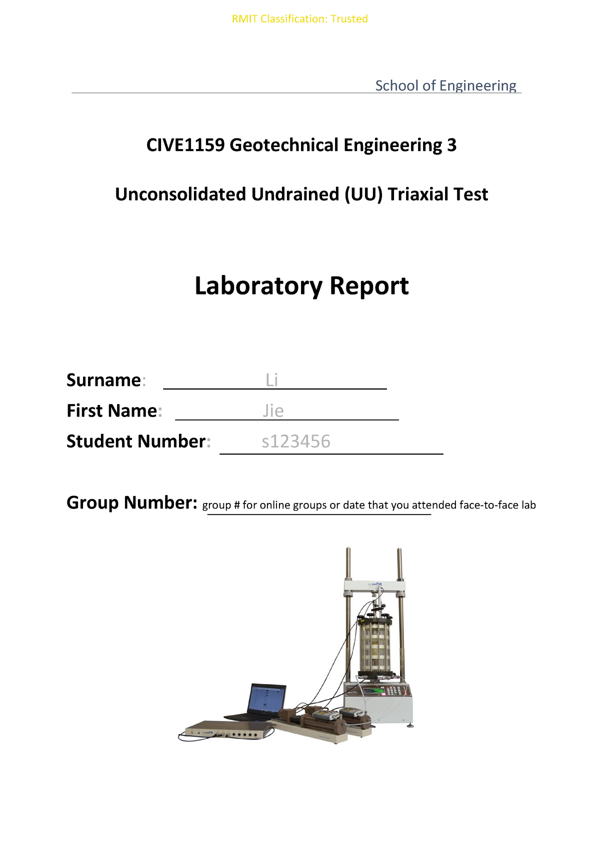 Sample Lab Report Semester 2 2021 School Of Engineering CIVE1159   Thumb 1200 1698 