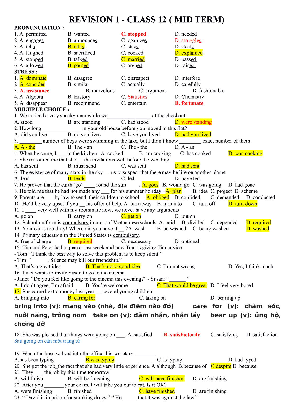 Revision 12 - MID TERM - REVISION 1 - CLASS 12 ( MID TERM ...