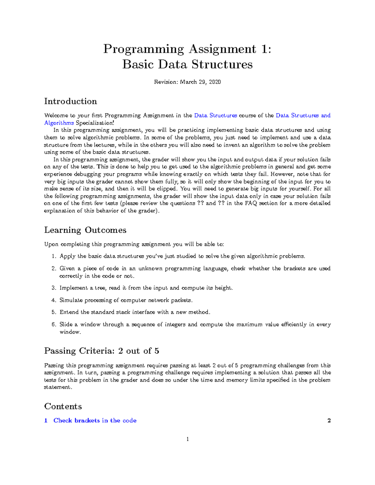 Week1 basic data structures - Programming Assignment 1: Basic Data ...
