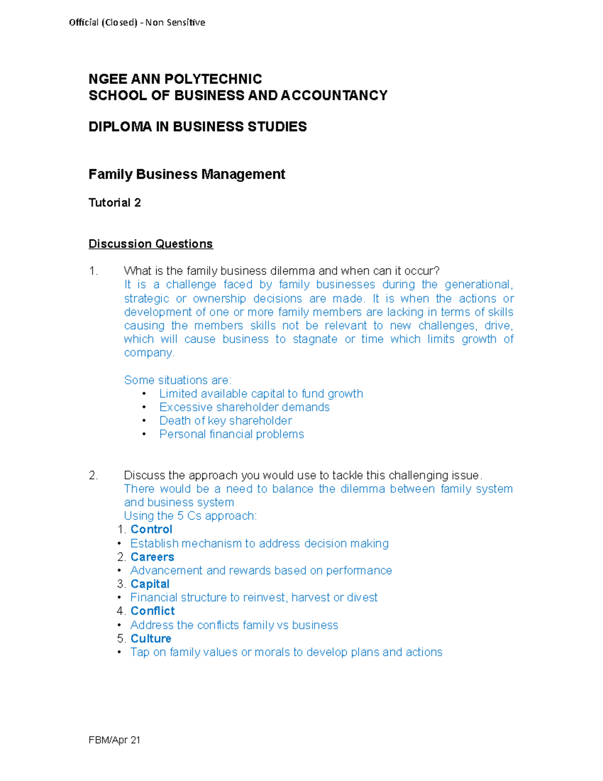 FBM Tut 2 Apr21 - Tutorial ans and notes - NGEE ANN POLYTECHNIC SCHOOL ...