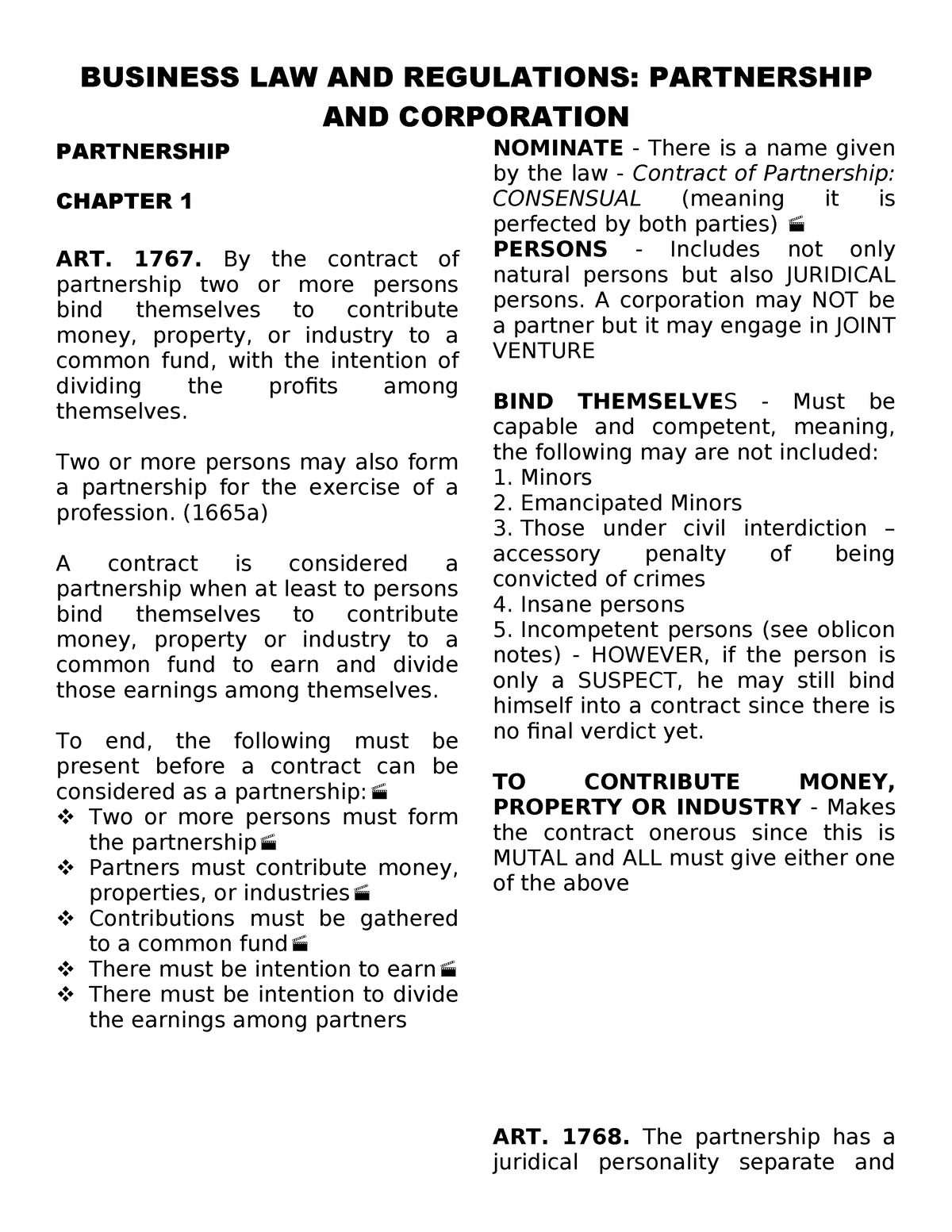 Business Law & Regulation - BUSINESS LAW AND REGULATIONS: PARTNERSHIP ...