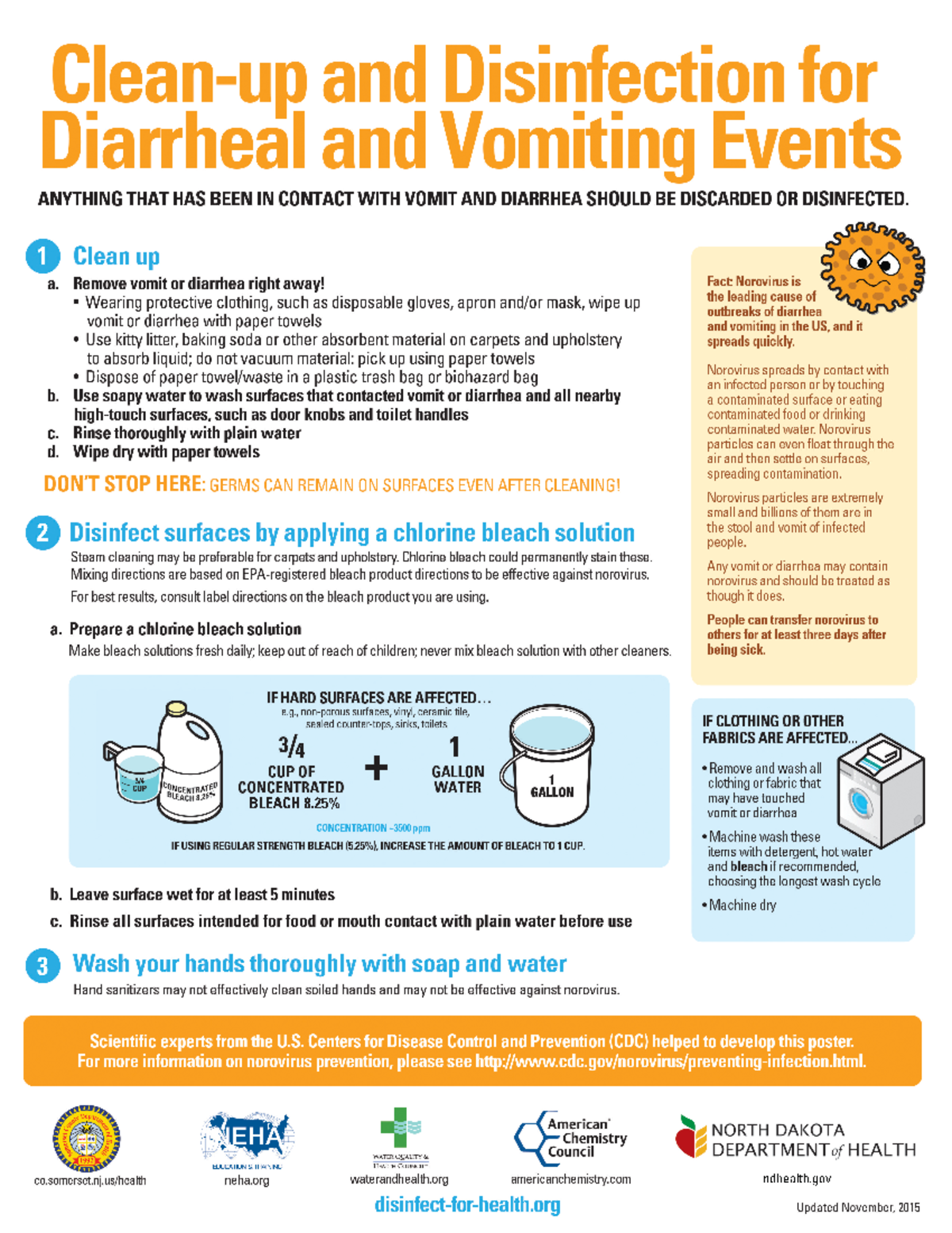Cleanup Disinfection 8.5x11 Nddoh Color 3 - north ndhealth BLEACH8. 25 ...