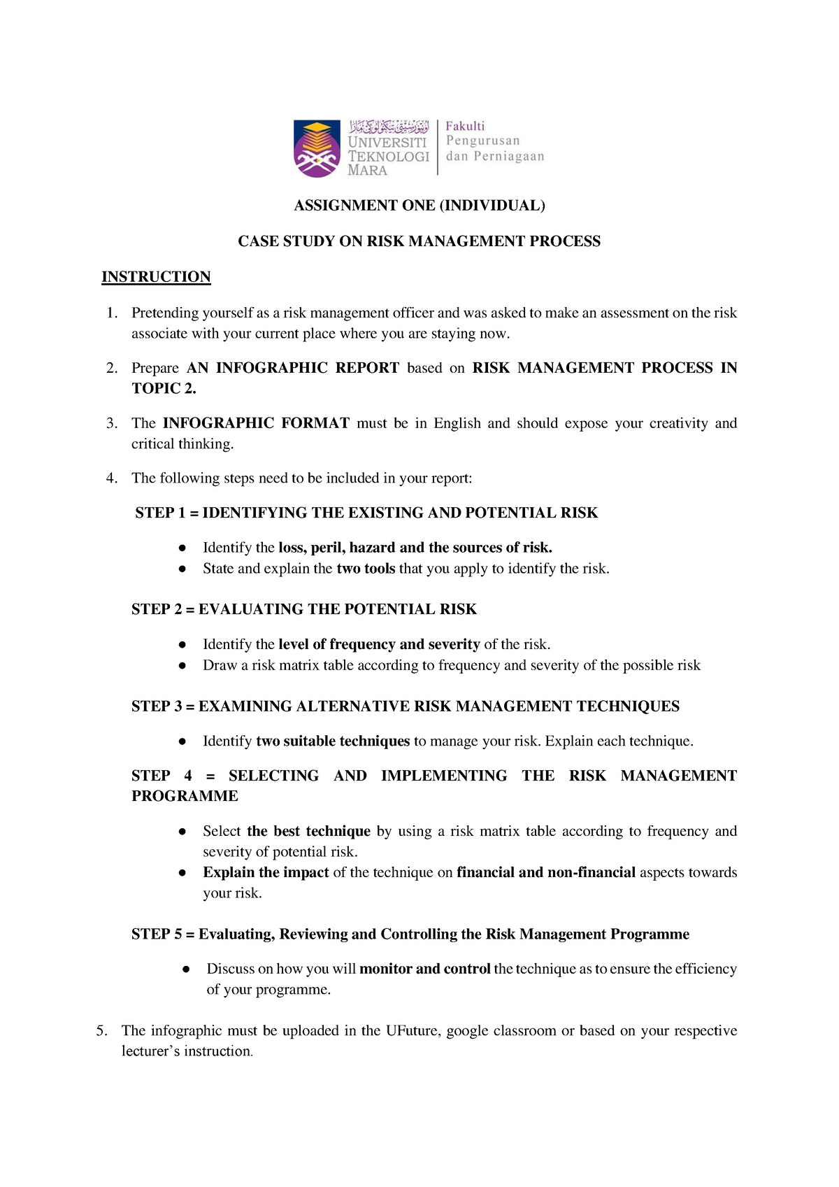 assignment 1 individual risk management report