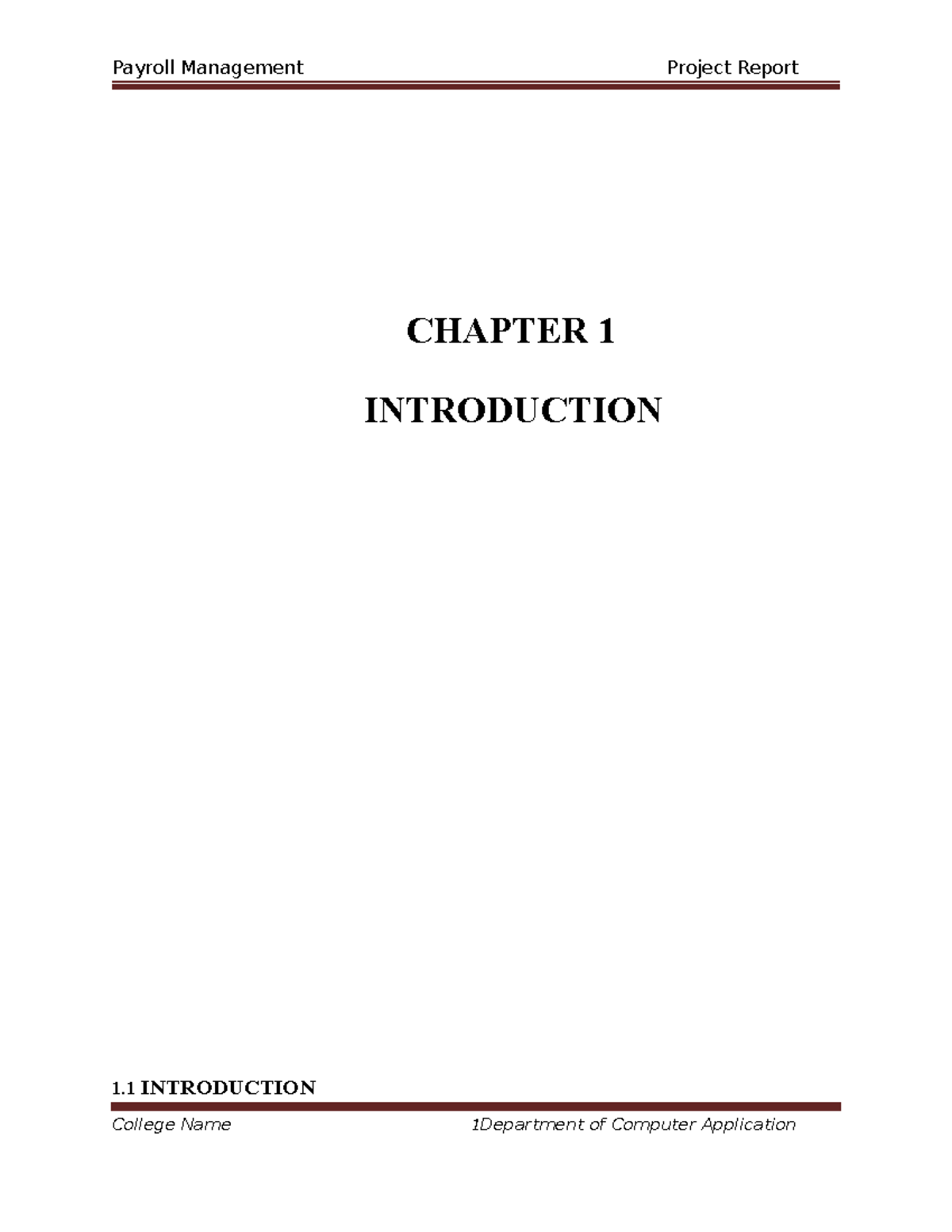 Project Report of payroll management - CHAPTER 1 INTRODUCTION 1 ...