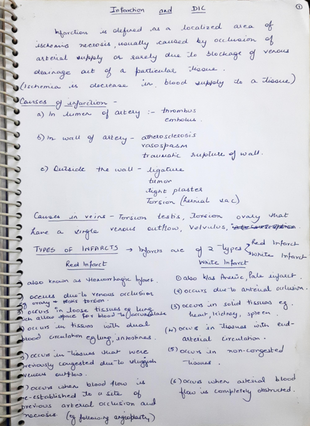 Infarction and MI - (Ischemia is decrease in blood supply to a tissue ...