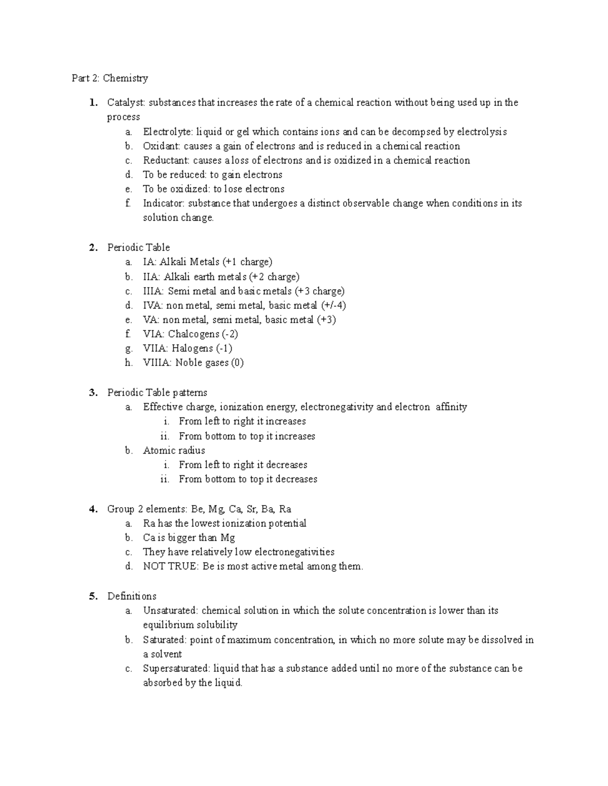 NMAT Part 2 Reviewer - Chemistry Summary - Part 2: Chemistry 1 ...