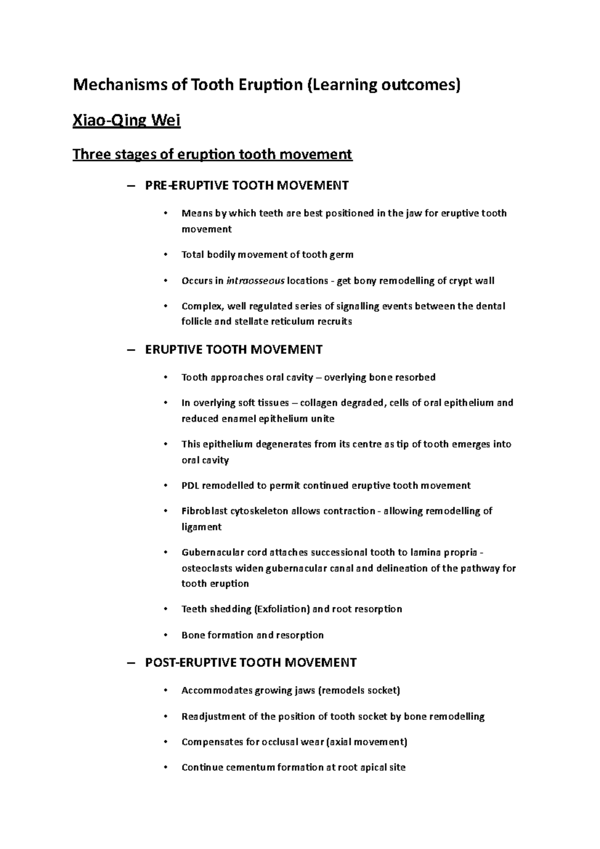 mechanisms-of-tooth-eruption-studocu