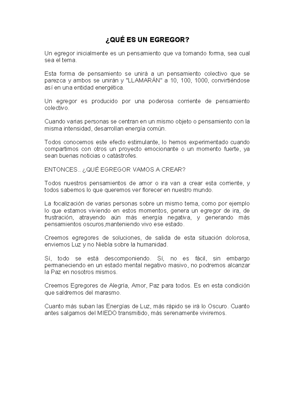 ¿QUÉ ES UN Egregor - ¿QUÉ ES UN EGREGOR? Un egregor inicialmente es un ...