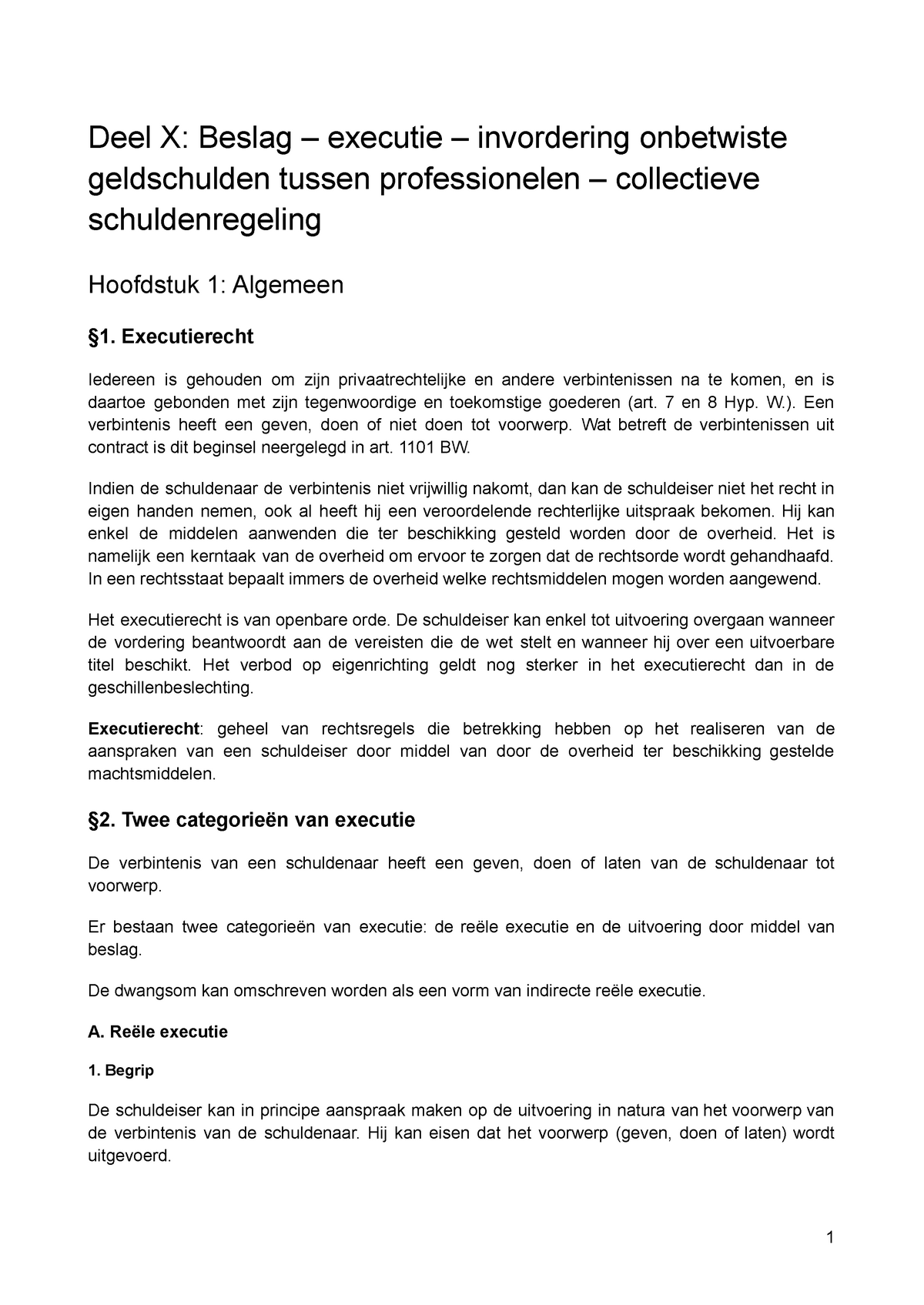 Deel X Beslag – Executie – Invordering Onbetwiste Geldschulden Tussen ...