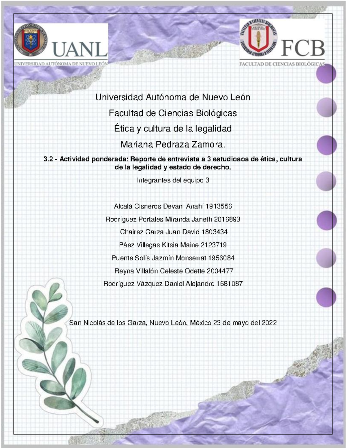 ECL ev3 - evidencia 3 - Universidad Autónoma de Nuevo León Facultad de ...