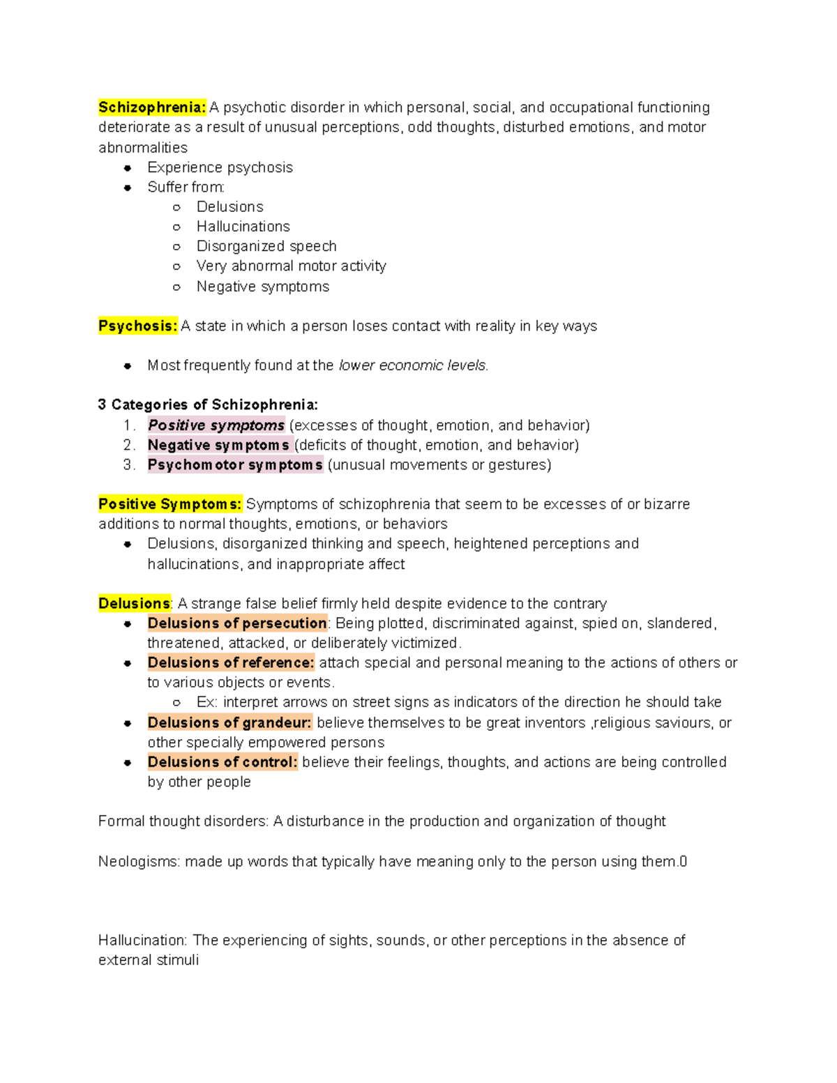 Ch12 Schizophrenia - Summary Fundamentals of Abnormal Psychology ...