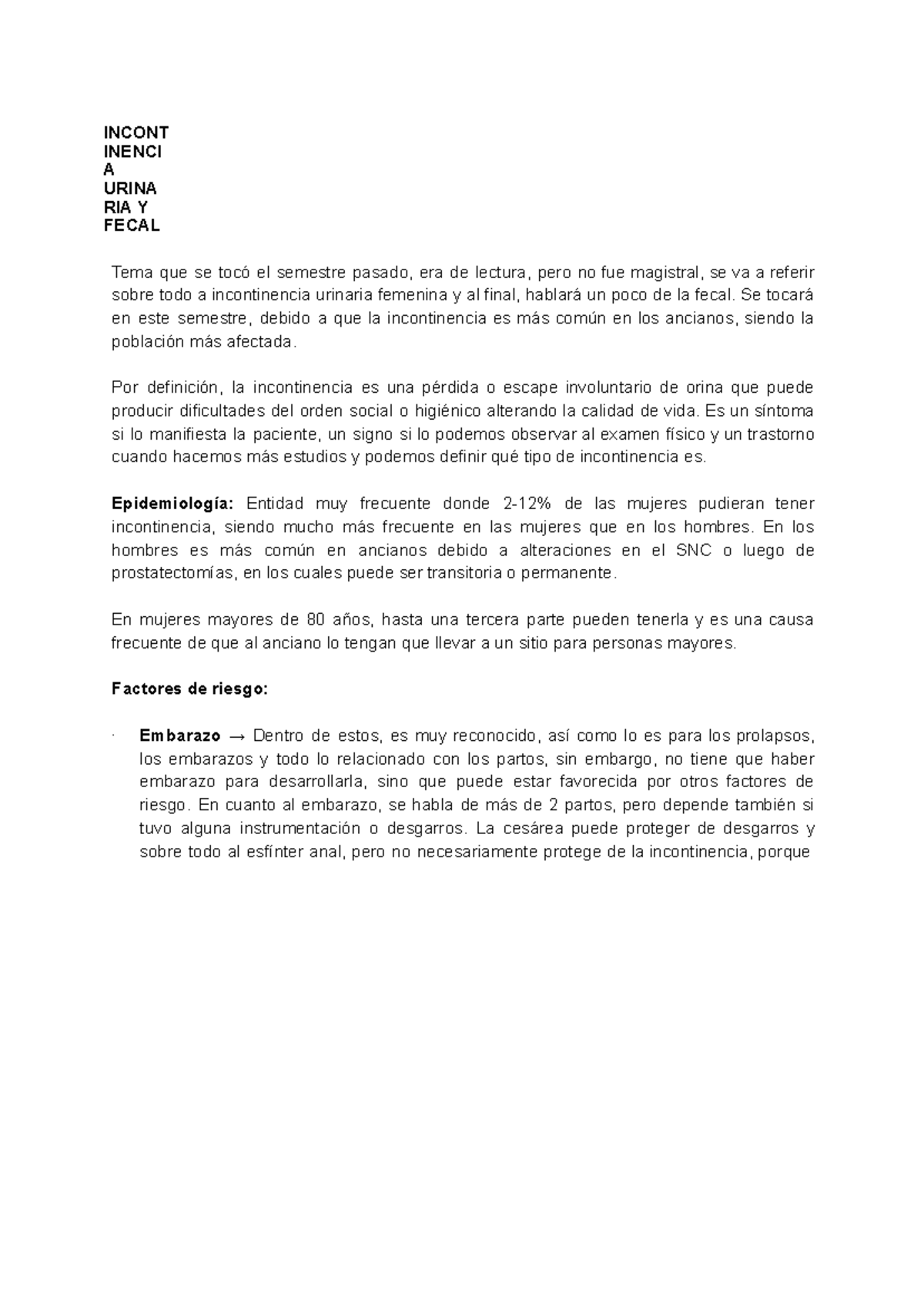 Micción frecuente de 85 años
