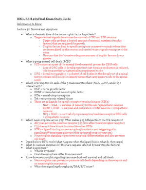 BBH 469 Exam #1 Review Questions - TA REVIEW SESSION QUESTIONS The ...