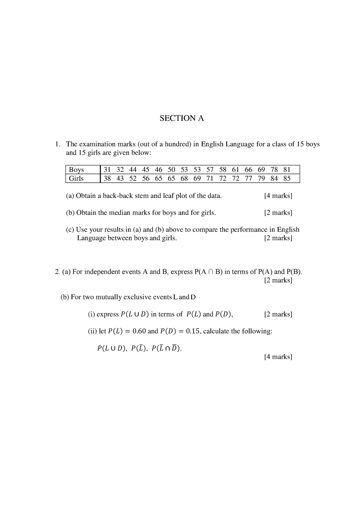 exam-may-2008-questions-section-a-the-examination-marks-out-of-a