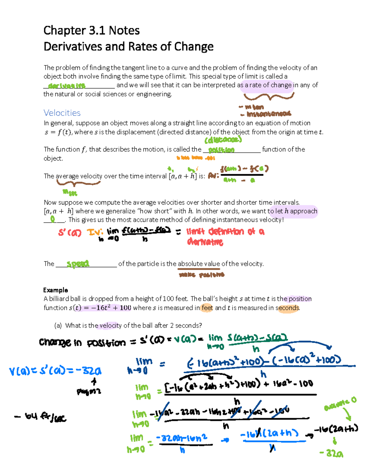 Section 3.1; Proff. Martinez - Chapter 3. 1 Notes Derivatives and Rates ...