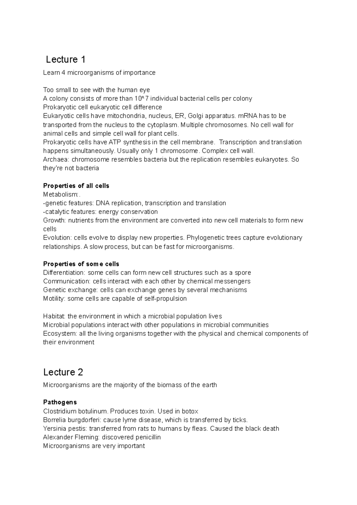 Microbiology And Biochemistry Notes - Lecture 1 Learn 4 Microorganisms ...