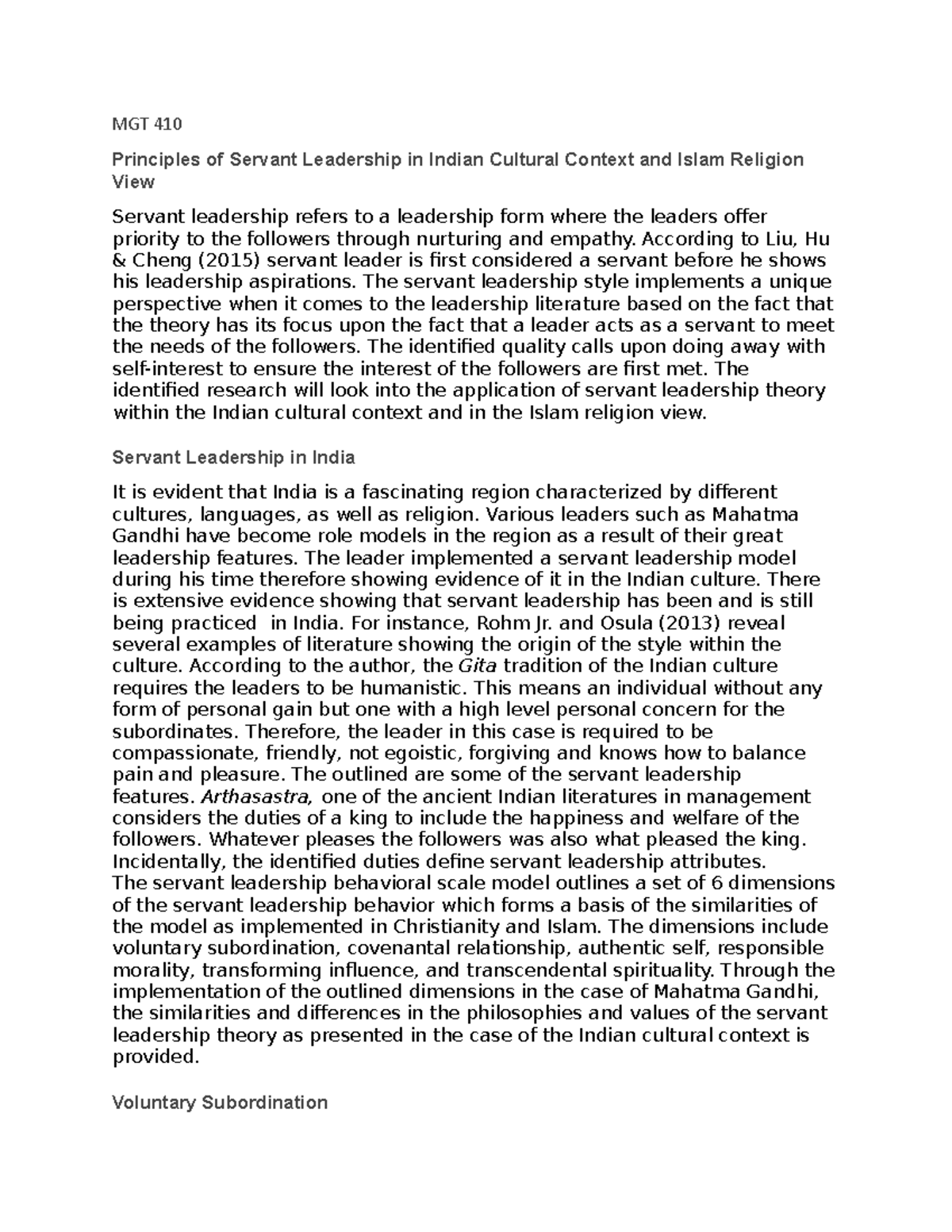 Servant leadership essay example picture