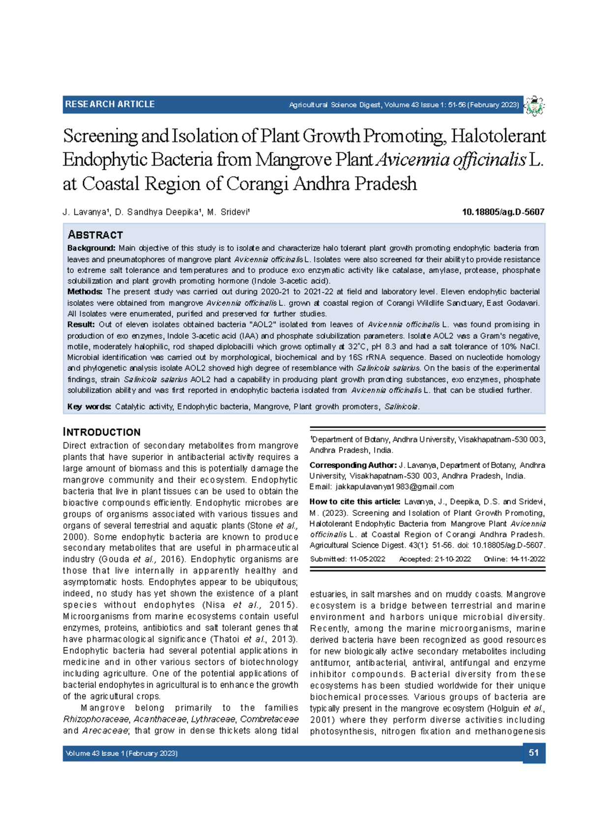 Screening and Isolation of Plant Growth Promoting, Halotolerant ...