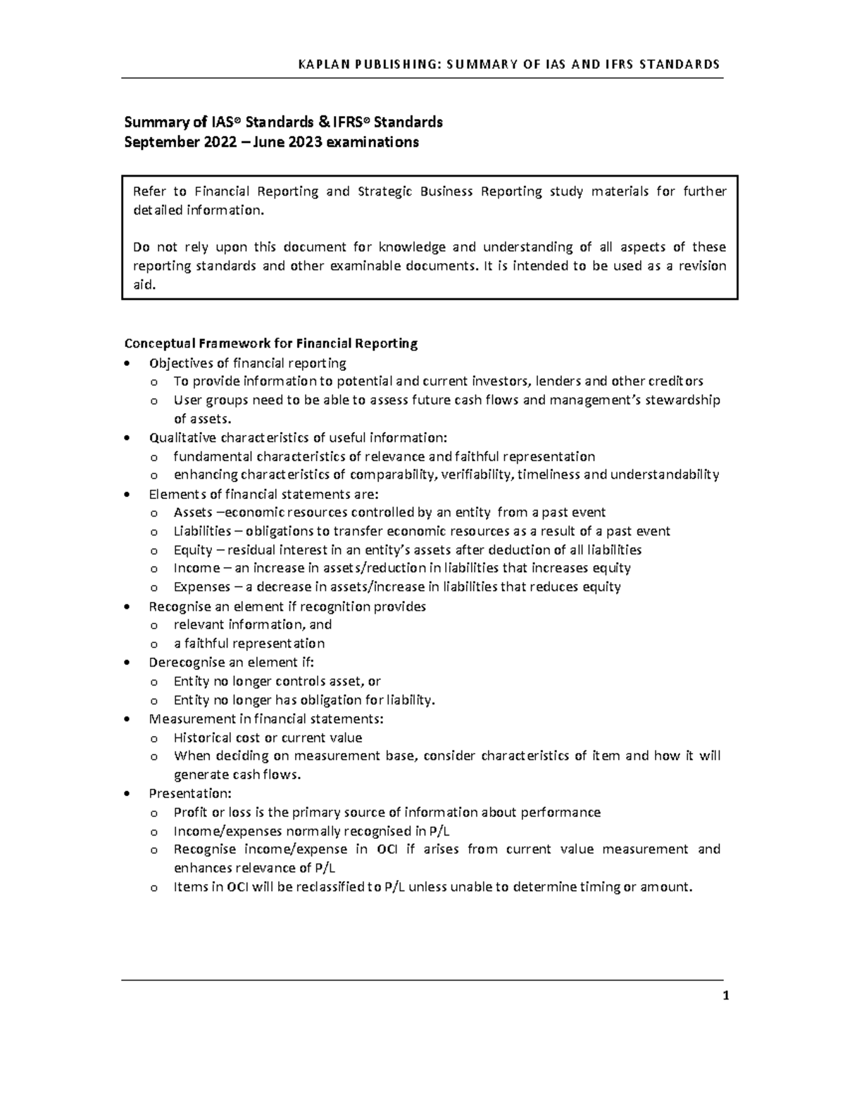 LOBJ22-0000574 - Acca Ifrs Summary - Summary Of IAS® Standards & IFRS ...