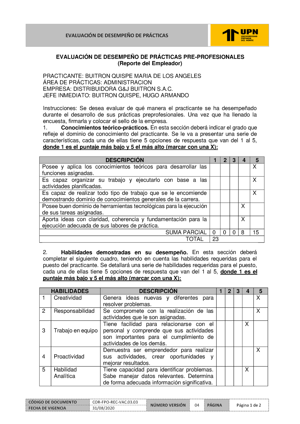 EFA PPP Buitronquispemariadelosangeles - EVALUACI”N DE DESEMPE—O DE PR ...