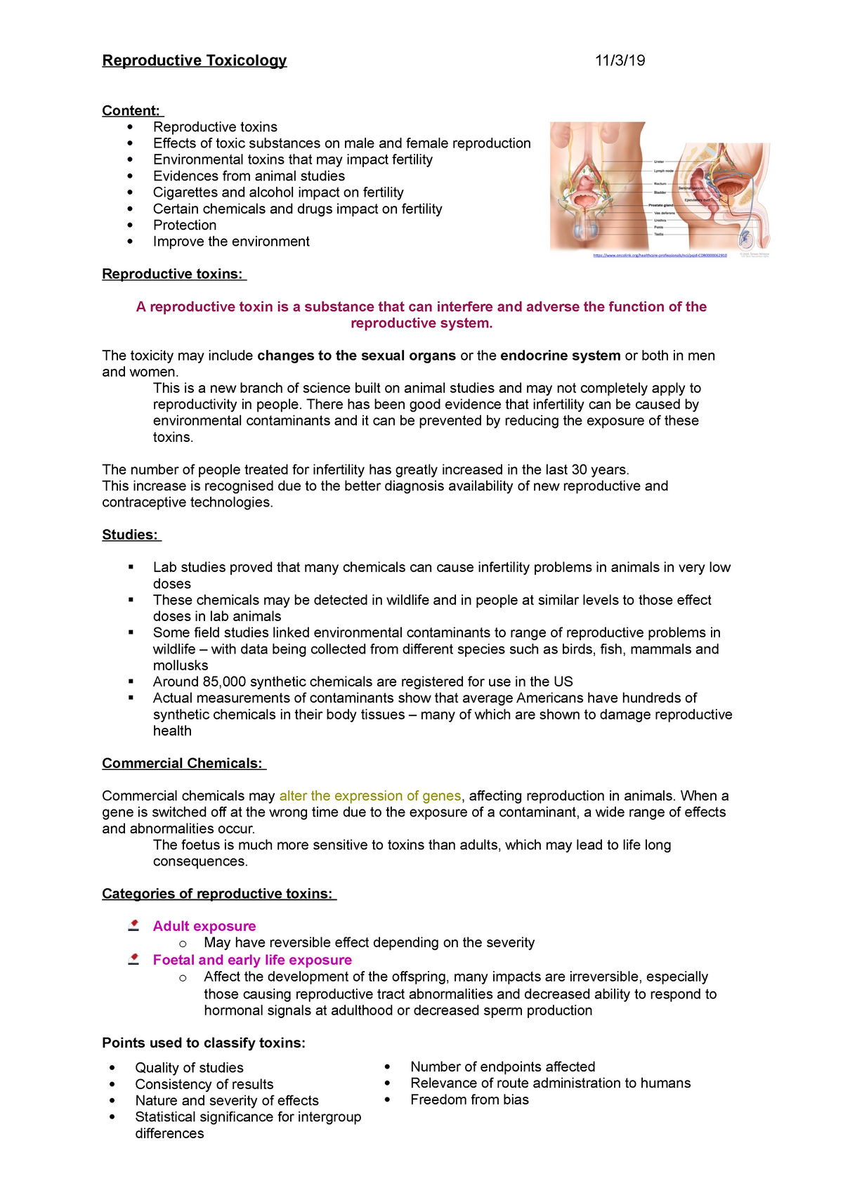 Reproductive Toxicology - Content: Reproductive toxins Effects of toxic ...