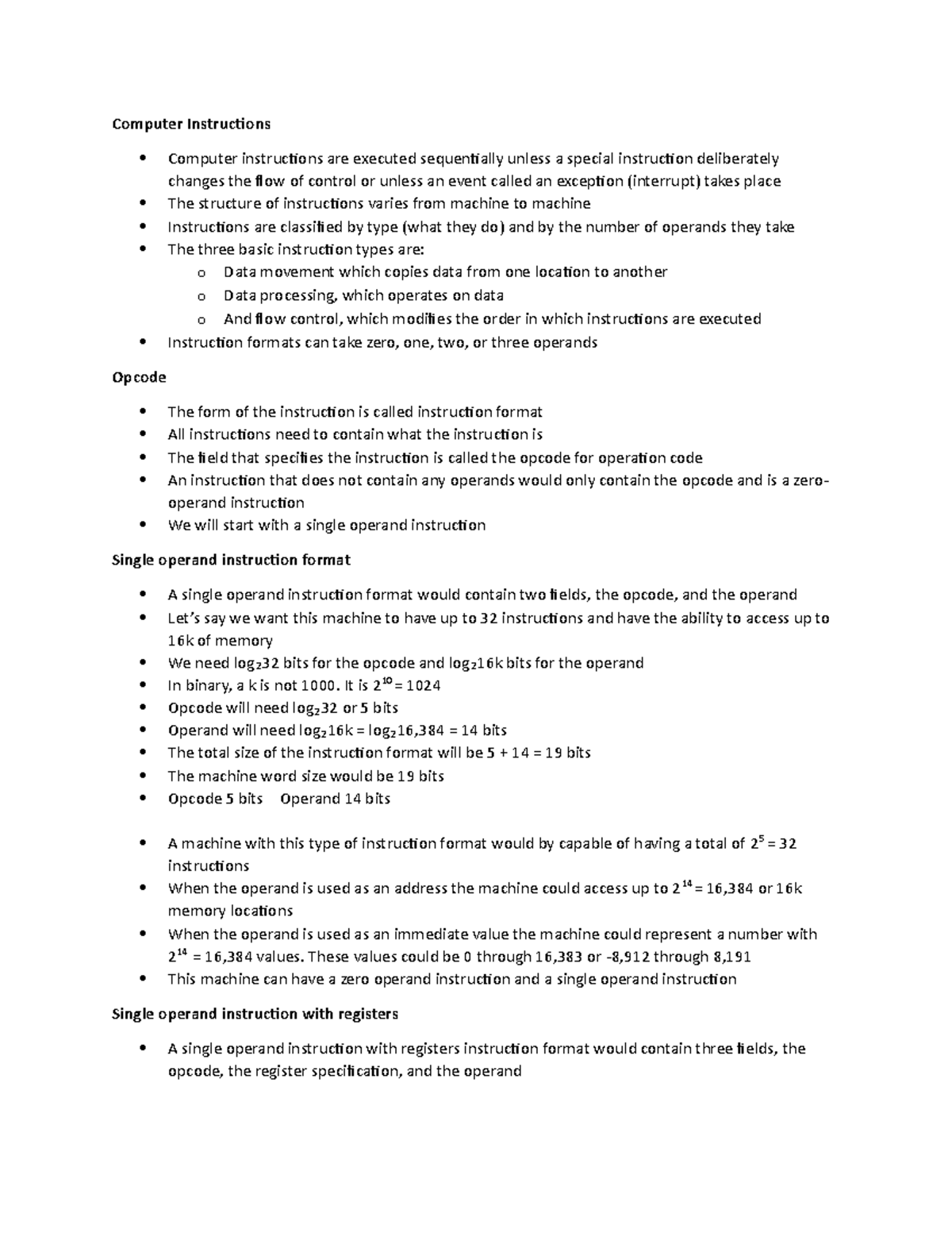 Lesson 2 Instruction Format - Computer Instructions Computer ...