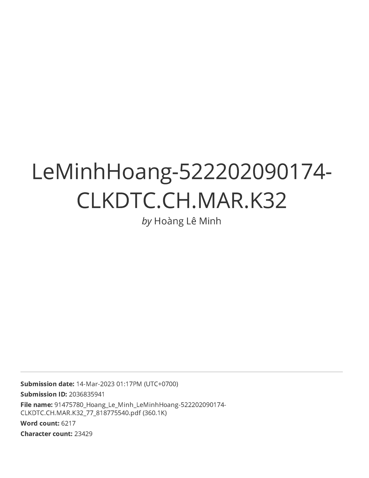 Le Minh Hoang-522202090174- Clkdtc.CH - Quản trị chiến lược toàn cầu ...