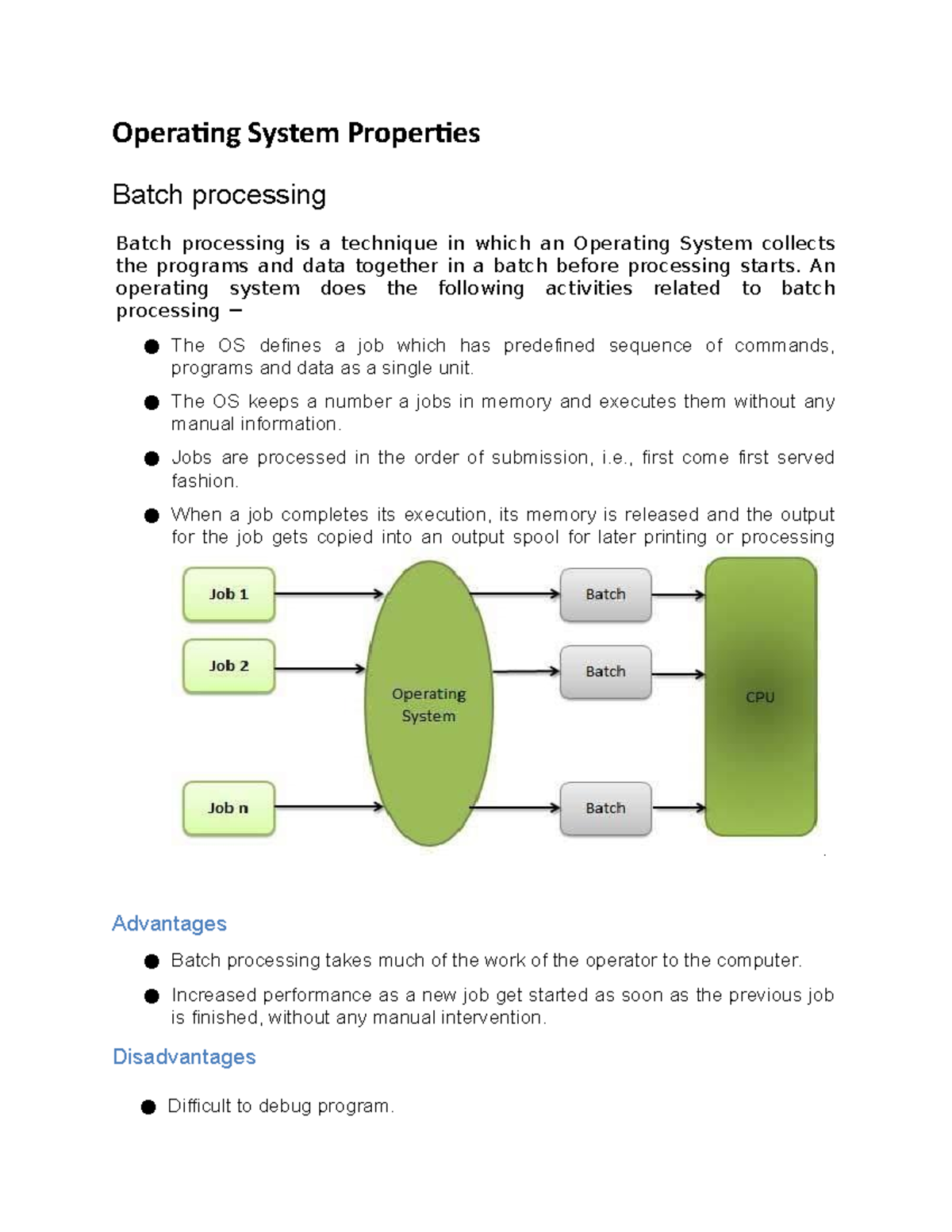 Types of Operating Systems - Operating System Properties Batch ...